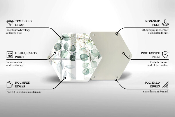 Üveg vágódeszka Festett növények