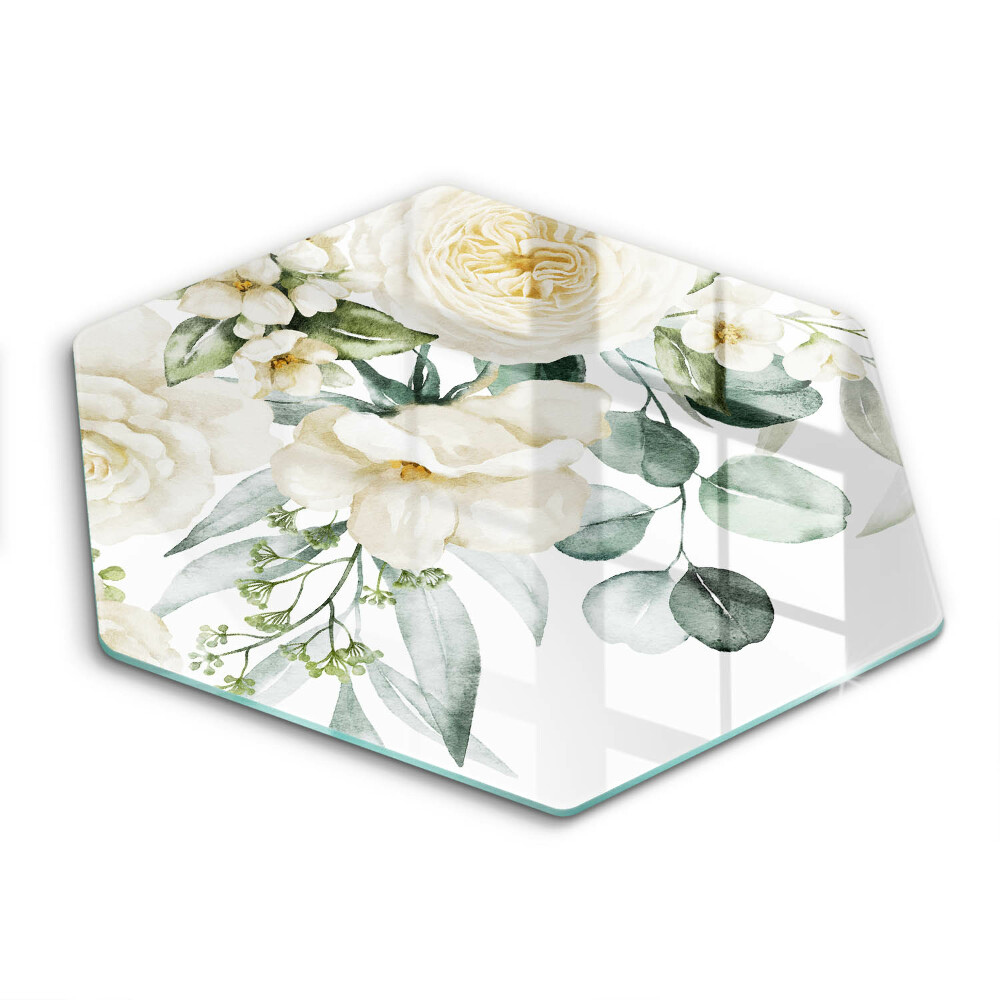 Üveg vágódeszka Akvarell virágok
