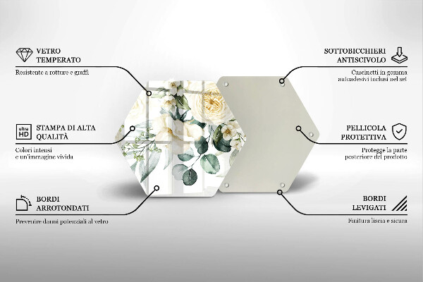 Üveg vágódeszka Akvarell virágok