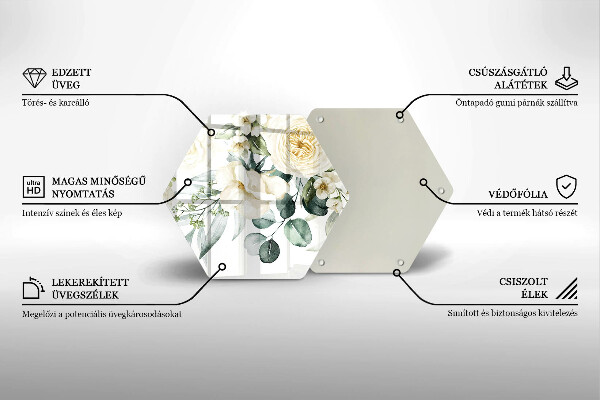 Üveg vágódeszka Akvarell virágok