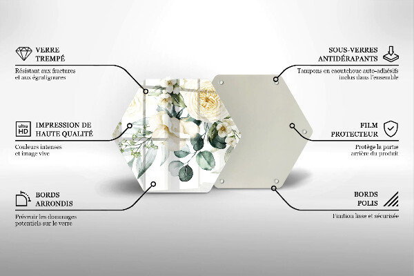 Üveg vágódeszka Akvarell virágok