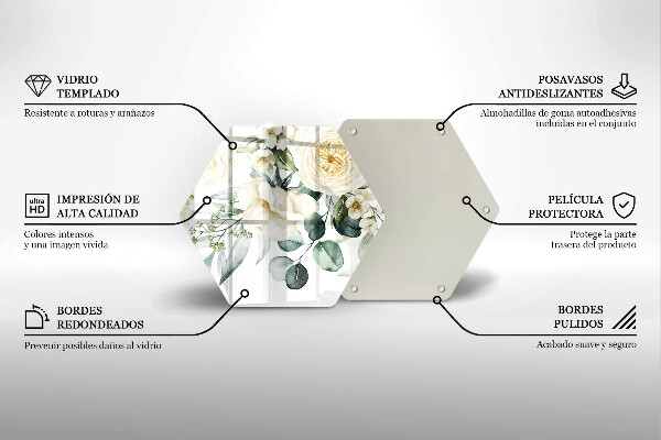 Üveg vágódeszka Akvarell virágok