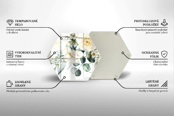 Üveg vágódeszka Akvarell virágok