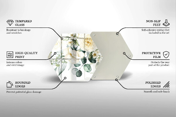 Üveg vágódeszka Akvarell virágok