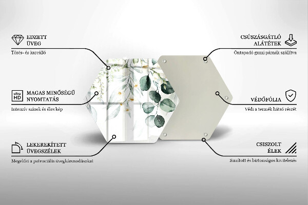 Üveg vágódeszka Akvarell növények
