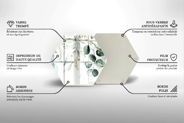 Üveg vágódeszka Akvarell növények