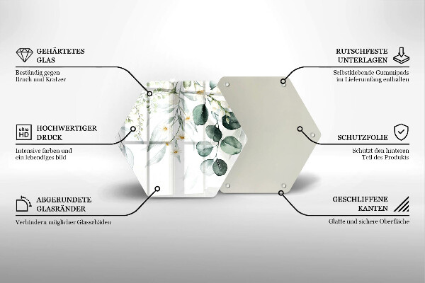 Üveg vágódeszka Akvarell növények
