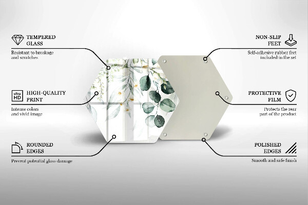 Üveg vágódeszka Akvarell növények