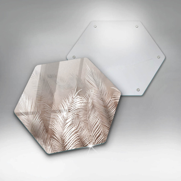 Üveg vágódeszka Boho növényzet levelei