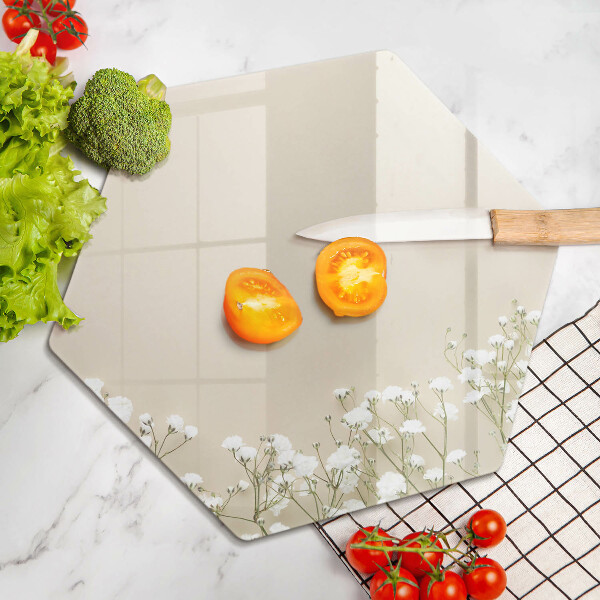 Üveg vágódeszka Gipsz boho virágok