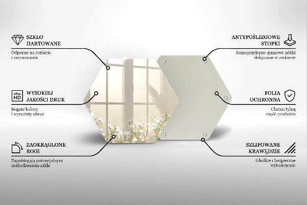 Üveg vágódeszka Gipsz boho virágok