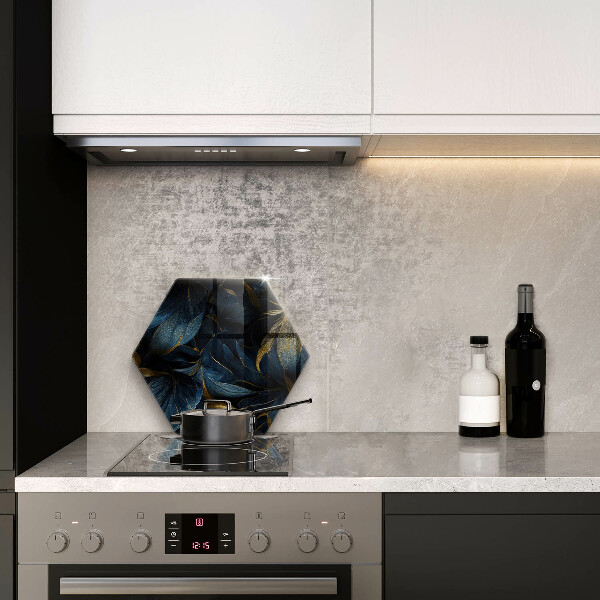 Üveg vágódeszka Dekoratív levelek arannyal