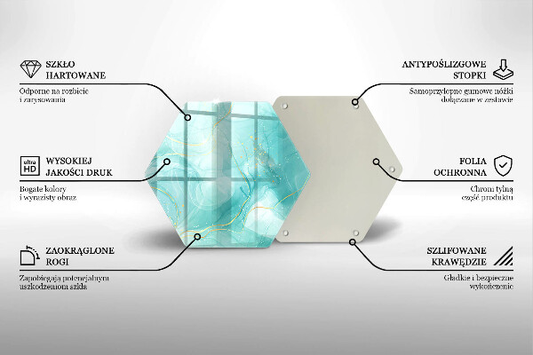Üveg vágódeszka Kék és arany absztrakció