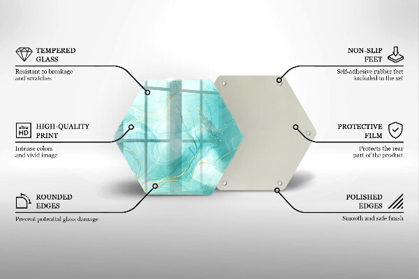Üveg vágódeszka Kék és arany absztrakció