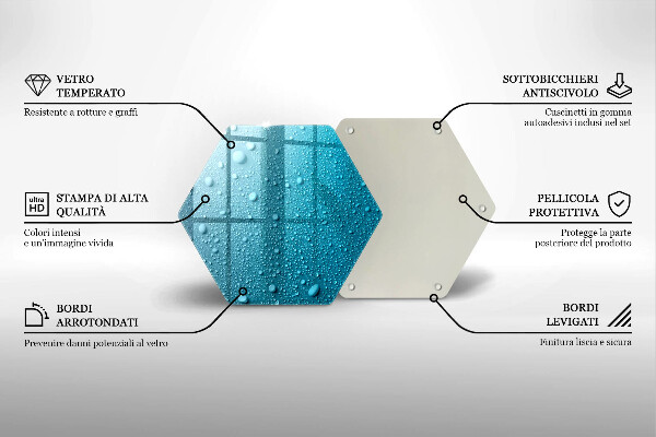 Üveg vágódeszka Vízcseppek