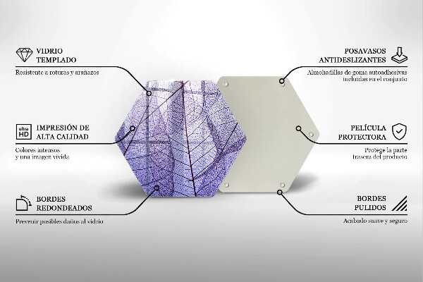 Üveg vágódeszka Levelek erekkel