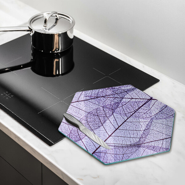 Üveg vágódeszka Levelek erekkel