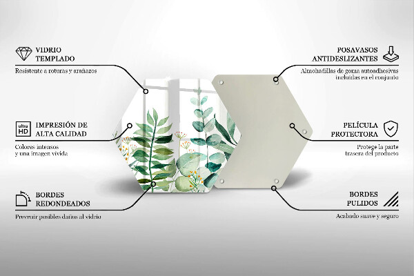 Üveg vágódeszka Növény levelek illusztráció