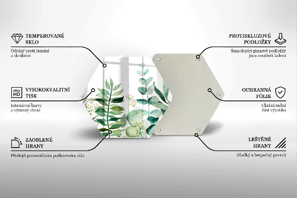 Üveg vágódeszka Növény levelek illusztráció