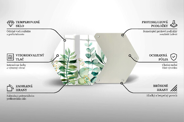 Üveg vágódeszka Növény levelek illusztráció