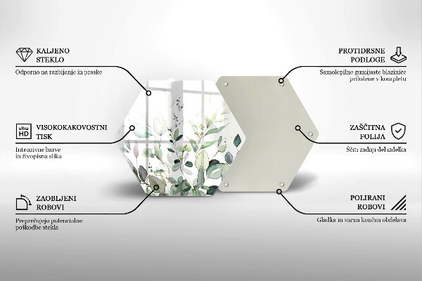 Üveg vágódeszka Akvarell növények