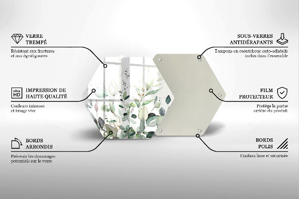 Üveg vágódeszka Akvarell növények