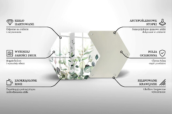 Üveg vágódeszka Akvarell növények