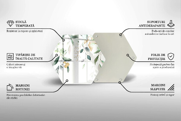 Üveg vágódeszka Akvarell levelek