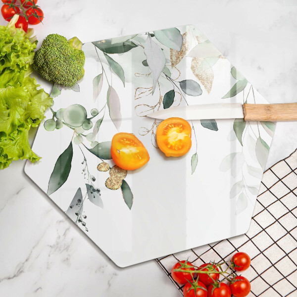 Üveg vágódeszka Akvarell levelek