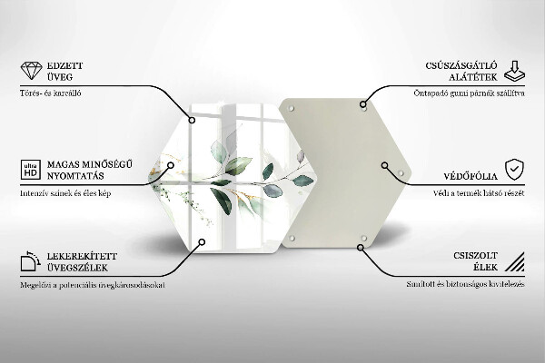 Üveg vágódeszka Akvarell levelek