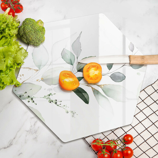Üveg vágódeszka Akvarell levelek