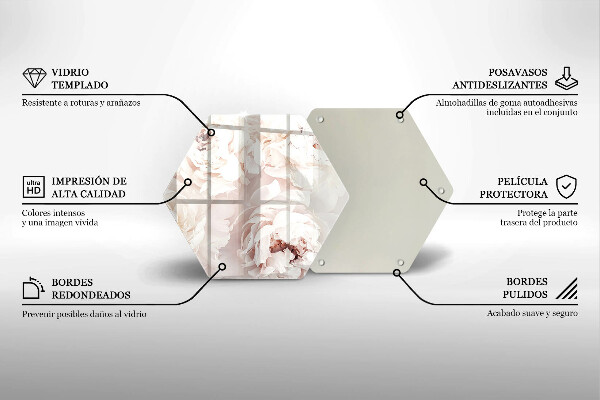 Üveg vágódeszka Pasztell bazsarózsa