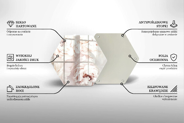 Üveg vágódeszka Pasztell bazsarózsa