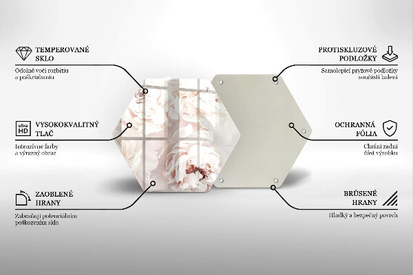 Üveg vágódeszka Pasztell bazsarózsa