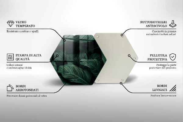 Üveg vágódeszka Sötét levelek