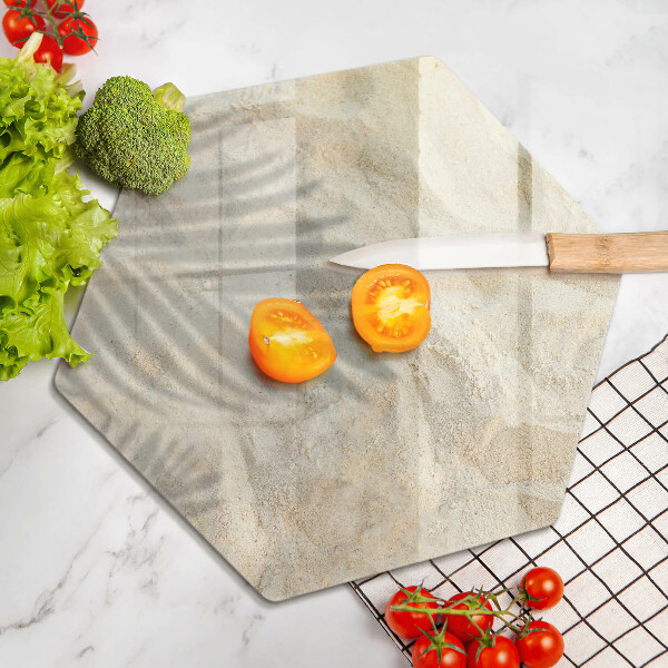 Üveg vágódeszka Pálmalevél és homok