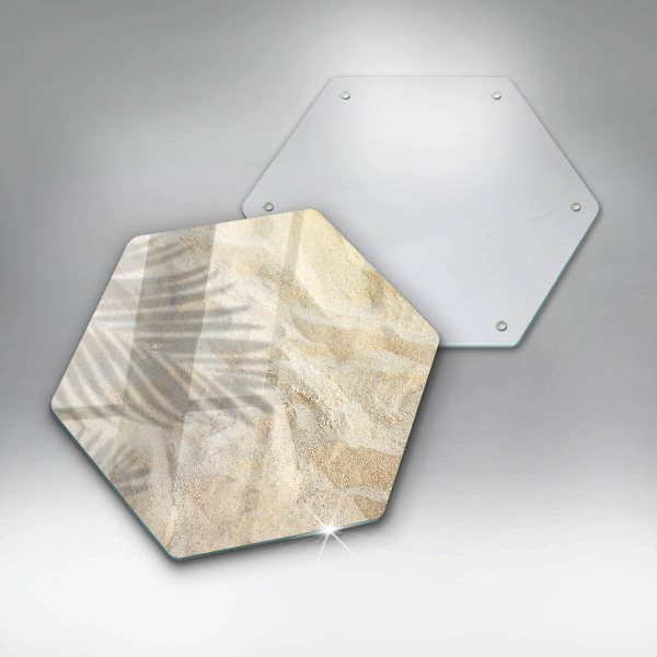 Üveg vágódeszka Pálmalevél és homok