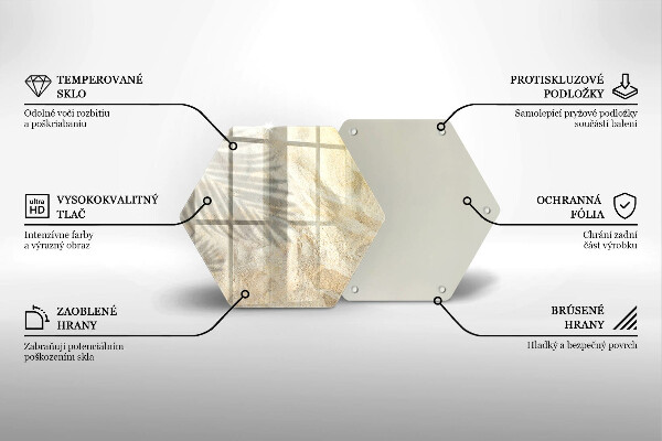 Üveg vágódeszka Pálmalevél és homok