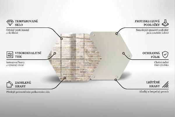 Üveg vágódeszka Világos téglafal
