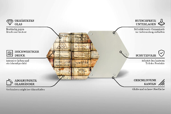 Üveg vágódeszka Régi bordugók