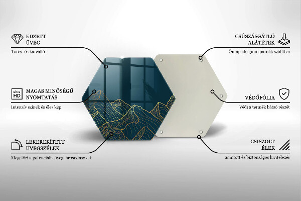 Üveg vágódeszka Absztrakt hegyek