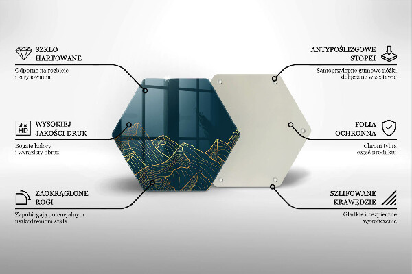 Üveg vágódeszka Absztrakt hegyek