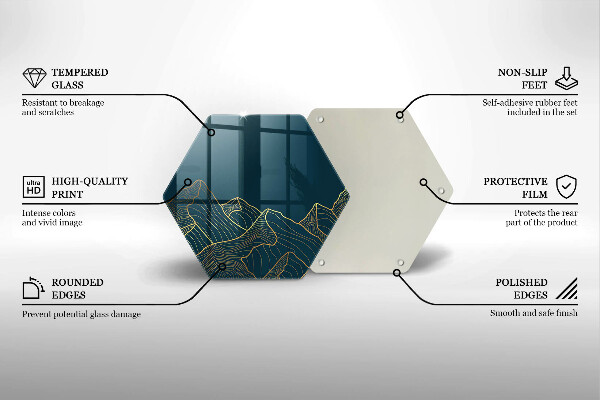 Üveg vágódeszka Absztrakt hegyek