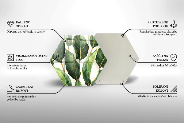 Üveg vágódeszka Banán levelek