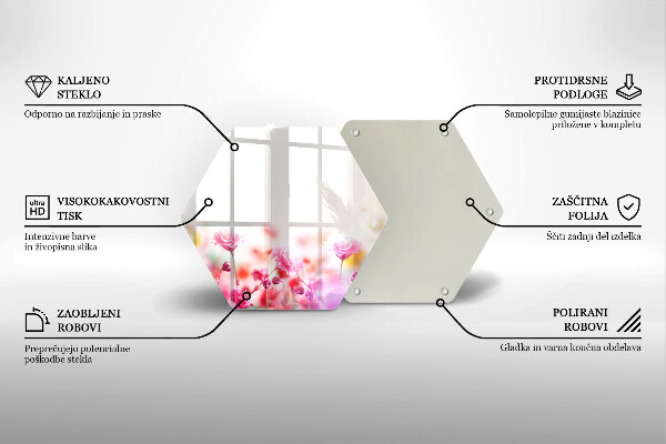 Üveg vágódeszka Virágos rét