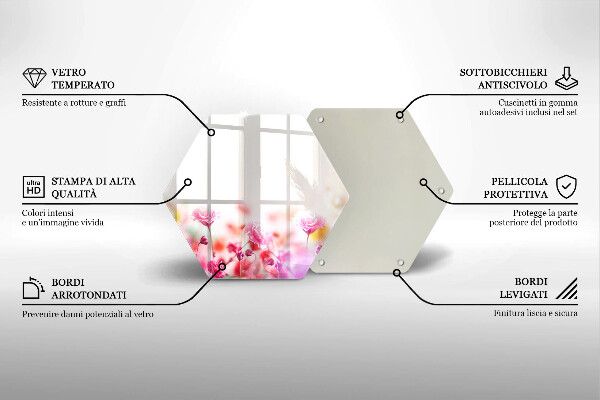 Üveg vágódeszka Virágos rét