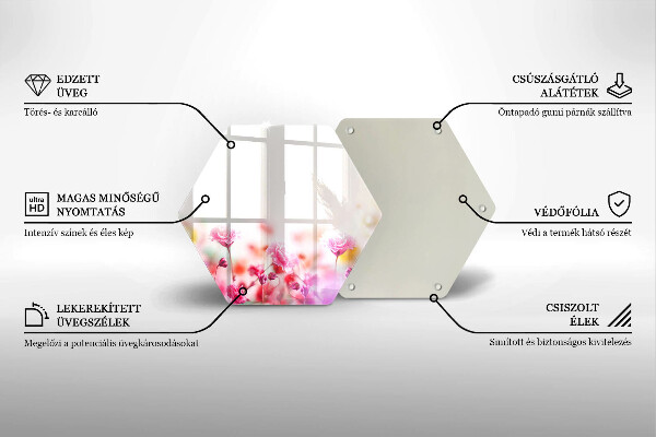 Üveg vágódeszka Virágos rét