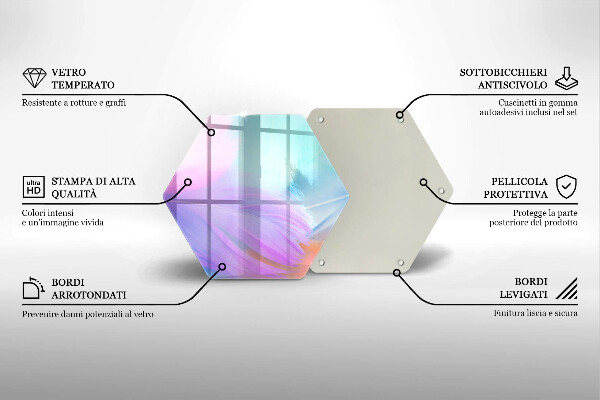 Üveg vágódeszka Pasztell tollak