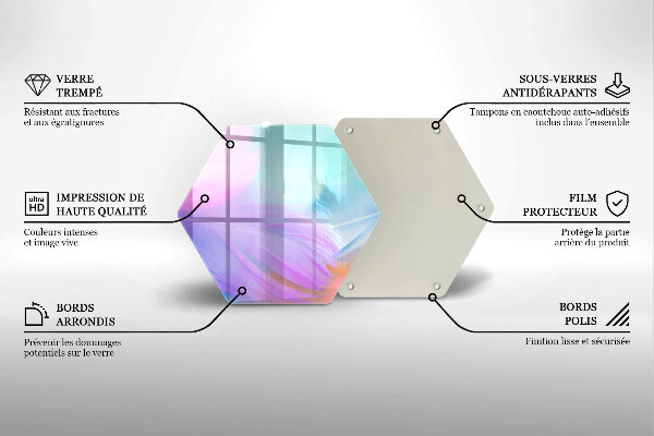 Üveg vágódeszka Pasztell tollak