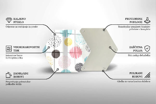 Üveg vágódeszka Festett formák
